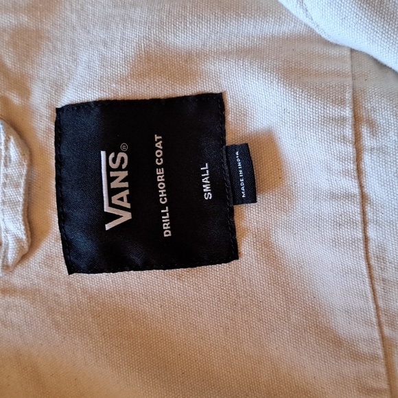 Vans Drill Chore Coat Jacket Mens S. Women M. Cream Ivory Floral Snap Size NWT - Picture 4 of 6